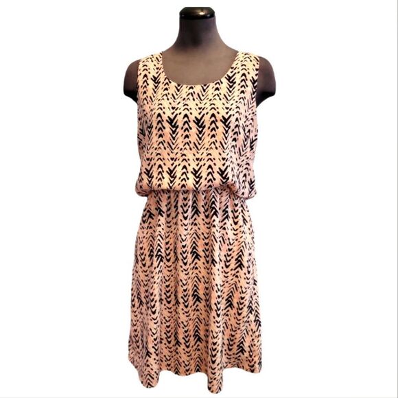 EC PIXLEY CREAM, PINK, AND BLUE SLEEVELESS DRESS SZ.M - Picture 1 of 4